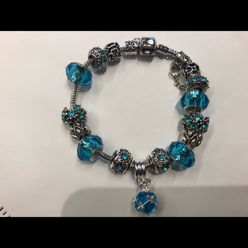 Brand new Turquoise beaded charm bracelet